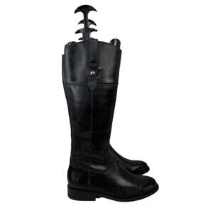 FRYE “Jayden Button' Tall Riding Boot Leather Black Zipper Women’s Sz 8